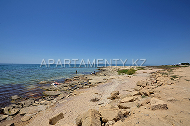 Stone shore of Caspian Sea, Aktau