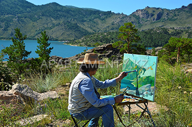 Kazakh artist, painters in Bayanaul, Shabyt