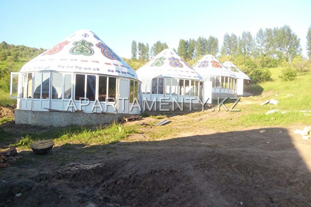 Tent town of yurts 