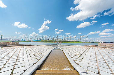 View on Ak Orda (Residence of President) from Pyramid's park, Astana