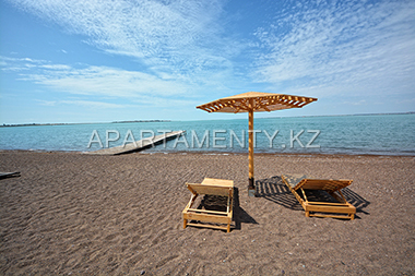 Beach of Balkhash lake