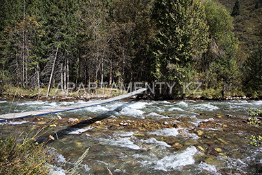 Suspension bridge in Turgen gorge