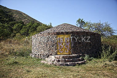 Kazakh national yurta in Almaty region, sights of Kazakhstan