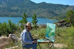 Bayanaul Biennale "Shabyt". Plein-air on the lake Zhasybay.